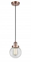 Innovations Lighting 916-1P-AC-G202-6 - Beacon - 1 Light - 6 inch - Antique Copper - Cord hung - Mini Pendant