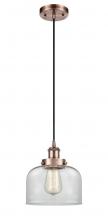 Innovations Lighting 916-1P-AC-G72 - Bell - 1 Light - 8 inch - Antique Copper - Cord hung - Mini Pendant