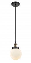 Innovations Lighting 916-1P-BAB-G201-6 - Beacon - 1 Light - 6 inch - Black Antique Brass - Cord hung - Mini Pendant