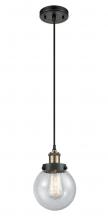 Innovations Lighting 916-1P-BAB-G204-6 - Beacon - 1 Light - 6 inch - Black Antique Brass - Cord hung - Mini Pendant