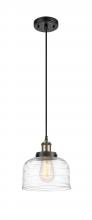 Innovations Lighting 916-1P-BAB-G713 - Bell - 1 Light - 8 inch - Black Antique Brass - Cord hung - Mini Pendant