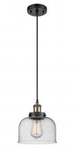 Innovations Lighting 916-1P-BAB-G74 - Bell - 1 Light - 8 inch - Black Antique Brass - Cord hung - Mini Pendant