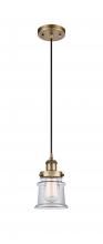 Innovations Lighting 916-1P-BB-G182S - Canton - 1 Light - 6 inch - Brushed Brass - Cord hung - Mini Pendant