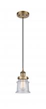 Innovations Lighting 916-1P-BB-G184S - Canton - 1 Light - 6 inch - Brushed Brass - Cord hung - Mini Pendant