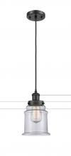 Innovations Lighting 916-1P-BK-G182 - Canton - 1 Light - 6 inch - Matte Black - Cord hung - Mini Pendant