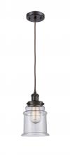 Innovations Lighting 916-1P-OB-G184 - Canton - 1 Light - 6 inch - Oil Rubbed Bronze - Cord hung - Mini Pendant