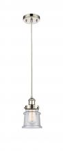 Innovations Lighting 916-1P-PN-G184S - Canton - 1 Light - 6 inch - Polished Nickel - Cord hung - Mini Pendant