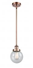 Innovations Lighting 916-1S-AC-G204-6 - Beacon - 1 Light - 6 inch - Antique Copper - Mini Pendant