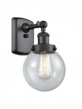 Innovations Lighting 916-1W-BK-G204-6 - Beacon - 1 Light - 6 inch - Matte Black - Sconce