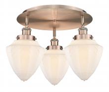 Innovations Lighting 916-3C-AC-G661-7 - Bullet - 3 Light - 18 inch - Antique Copper - Flush Mount