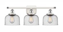 Innovations Lighting 916-3W-WPC-G74 - Bell - 3 Light - 28 inch - White Polished Chrome - Bath Vanity Light