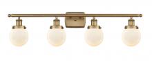Innovations Lighting 916-4W-BB-G201-6 - Beacon - 4 Light - 36 inch - Brushed Brass - Bath Vanity Light