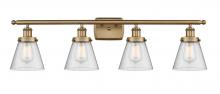 Innovations Lighting 916-4W-BB-G64 - Cone - 4 Light - 36 inch - Brushed Brass - Bath Vanity Light