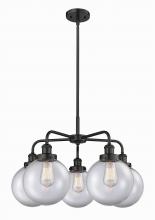 Innovations Lighting 916-5CR-BK-G202-8 - Whitney - 5 Light - 27 inch - Matte Black - Chandelier