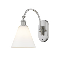 Innovations Lighting 918-1W-SN-GBC-81 - Berkshire Glass - 1 Light - 8 inch - Brushed Satin Nickel - Sconce