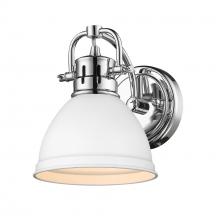Golden 3602-BA1 CH-WHT - Duncan 1 Light Bath Vanity in Chrome with a Matte White Shade