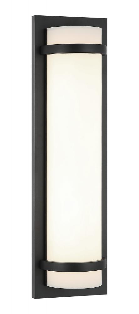 1 LT 24â€W "BRAMPTON" MATTE BLACK WALL SCONCE