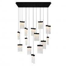  1587P48-14-101-RC - Lava Integrated LED Black Chandelier