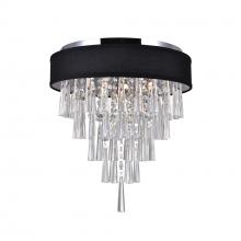  5523C16C (Black) - Franca 4 Light Drum Shade Flush Mount With Chrome Finish