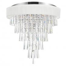  5523C22C (Off White) - Franca 8 Light Drum Shade Flush Mount With Chrome Finish