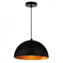  9629P12-1-101 - Modest 1 Light Down Mini Pendant With Black Finish