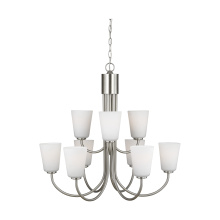 Generation Lighting GLC1139BS - Miles Nine Light Chandelier