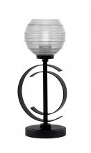  56-MB-5110 - Accent Lamp, Matte Black Finish, 6" Clear Ribbed Glass