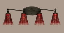  594-DG-726 - Four Light Dark Granite Raspberry Crystal Glass Vanity