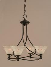  904-DG-751 - Four Light Dark Granite Frosted Crystal Glass Up Chandelier