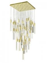  HF1903-41-GL-BB-C - The Original Glacier Avenue Collection Brushed Brass 41 Light Pendant Fixture with Clear Crystal