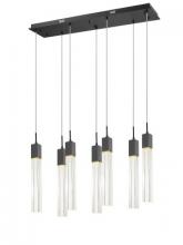  HF1900-7-GL-BK-C - The Original Glacier Avenue Collection Chrome 7 Light Pendant Fixture with Clear Crystal