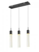  HF1900-3-GL-BK-C - The Original Glacier Avenue Collection Chrome 3 Light Pendant Fixture with Clear Crystal