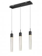  HF1900-3-GL-BK - The Original Glacier Avenue Collection Black 3 Light Pendant Fixture