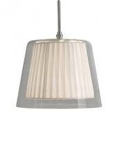  40731 - Single Lamp Pendant with Cotton Shade in Clear Glass