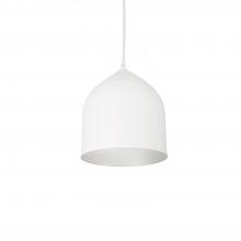  49108-WH/SV - Helena 8-in White/Silver 1 Light Pendant