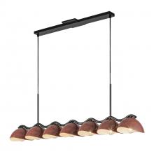  LP57642-BK/BGD - Atlas 42-in Black/Burgundy Socket Linear Pendant