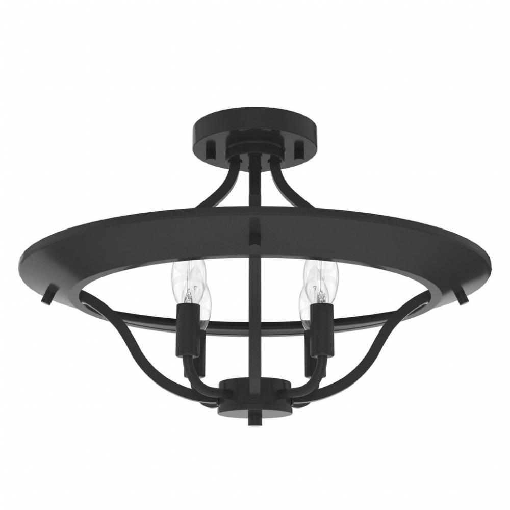 Hunter Perch Point Noble Bronze 4 Light Flush Mount Ceiling Light Fixture