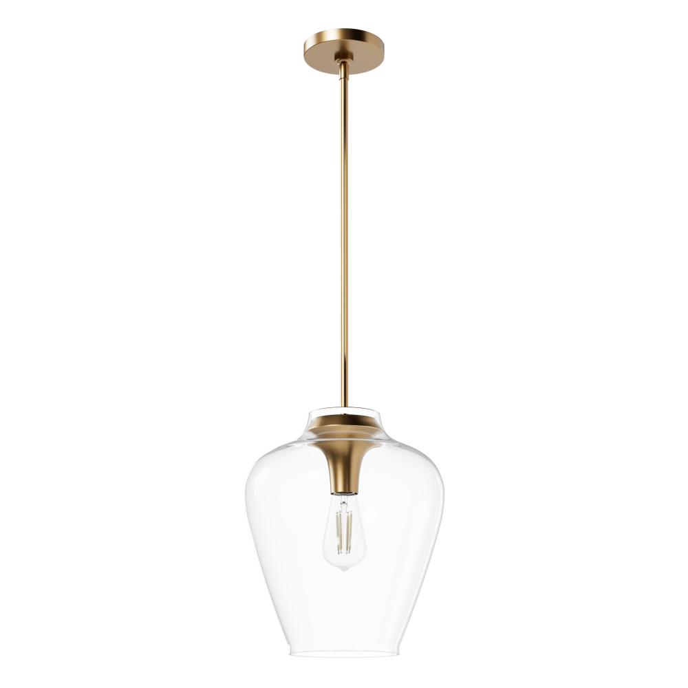 Hunter Vidria Alturas Gold with Clear Glass 1 Light Pendant Ceiling Light Fixture