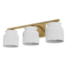  13185 - Hunter Harlowe Luxe Gold with Cased White Glass 3 Light Bathroom Vanity Wall Light Fixture