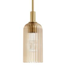  13236 - Hunter Beverly Glen Luxe Gold with Amber Glass 1 Light Pendant Ceiling Light Fixture