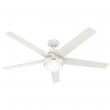  52832 - Hunter 60" Aerodyne Wi-Fi ENERGY STAR® Fresh White Ceiling Fan w/ LED Light Kit and Handheld Rem