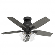  52425 - Hunter 44 inch Gatlinburg HunterExpress Matte Black Ceiling Fan with LED Light Kit