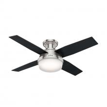 Hunter 59243 - Hunter 44 inch Dempsey Brushed Nickel Low Profile Ceiling Fan with LED LT Kit and Handheld Remote