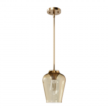 Hunter 45235 - Hunter Vidria Alturas Gold with Amber Iridescent Glass 1 Light Pendant Ceiling Light Fixture