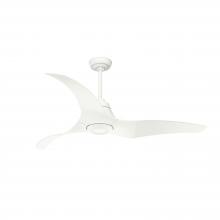  52439 - Hunter 60 inch Arwen ENERGY STAR® Matte White Damp Rated Ceiling Fan with LED Light Kit