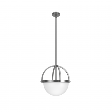  19235 - Hunter Wedgefield Brushed Nickel with Frosted Cased White Glass 3 Light Pendant Ceiling Light