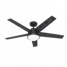  51570 - Hunter 52 inch Lykke Matte Black Ceiling Fan with LED Light Kit and Handheld Remote