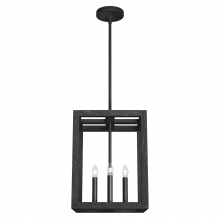  19084 - Hunter Squire Manor Matte Black and Dark Ash 4 Light Pendant Ceiling Light Fixture