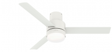  51840 - Hunter 52 inch Gilmour Matte White Low Profile Damp Rated Ceiling Fan with LED Light Kit