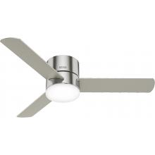  51431 - Hunter 52 inch Minimus Brushed Nickel Low Profile Ceiling Fan with LED Light Kit and Handheld Remote